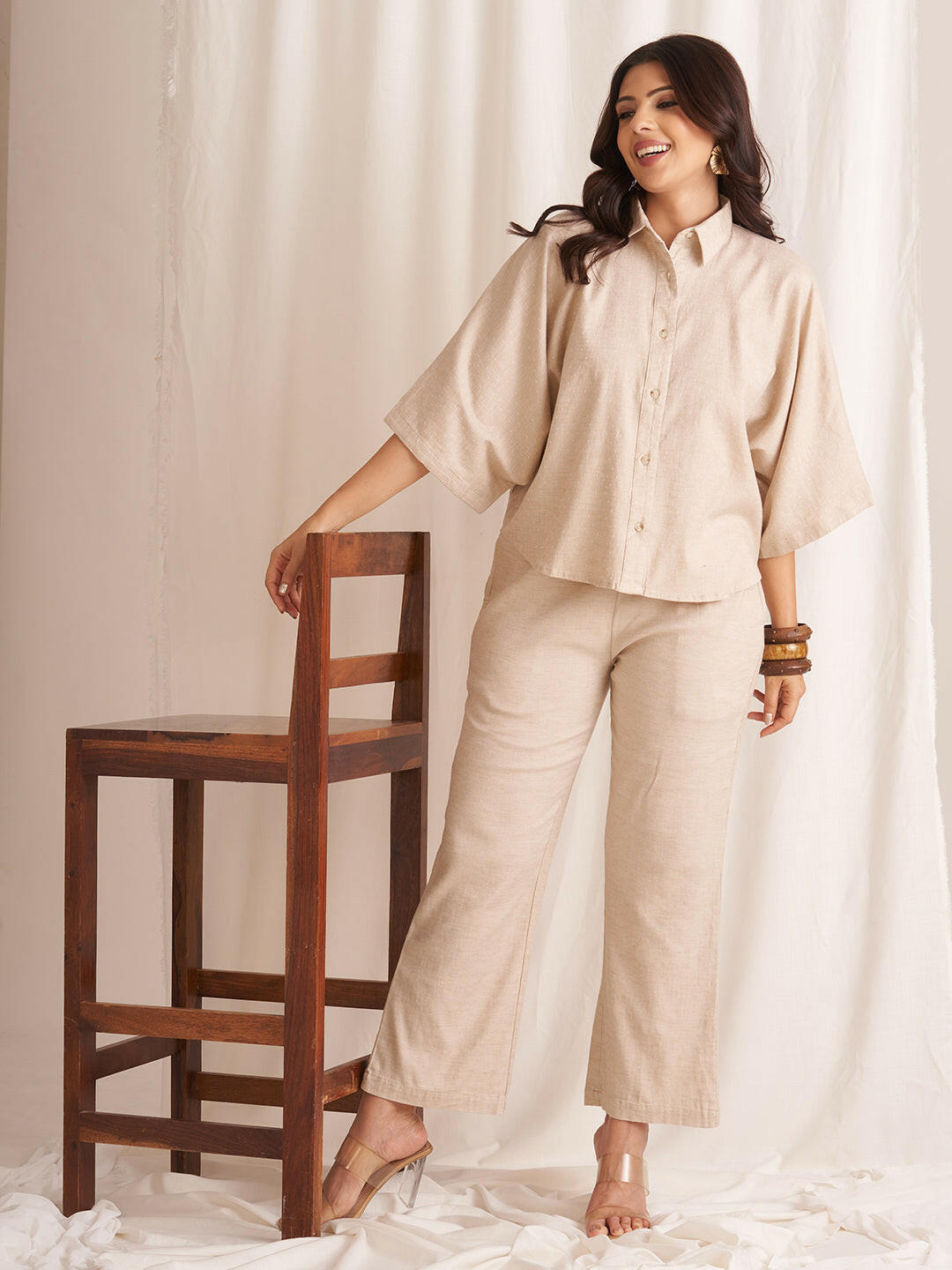 Oversized Linen Blend Shirt